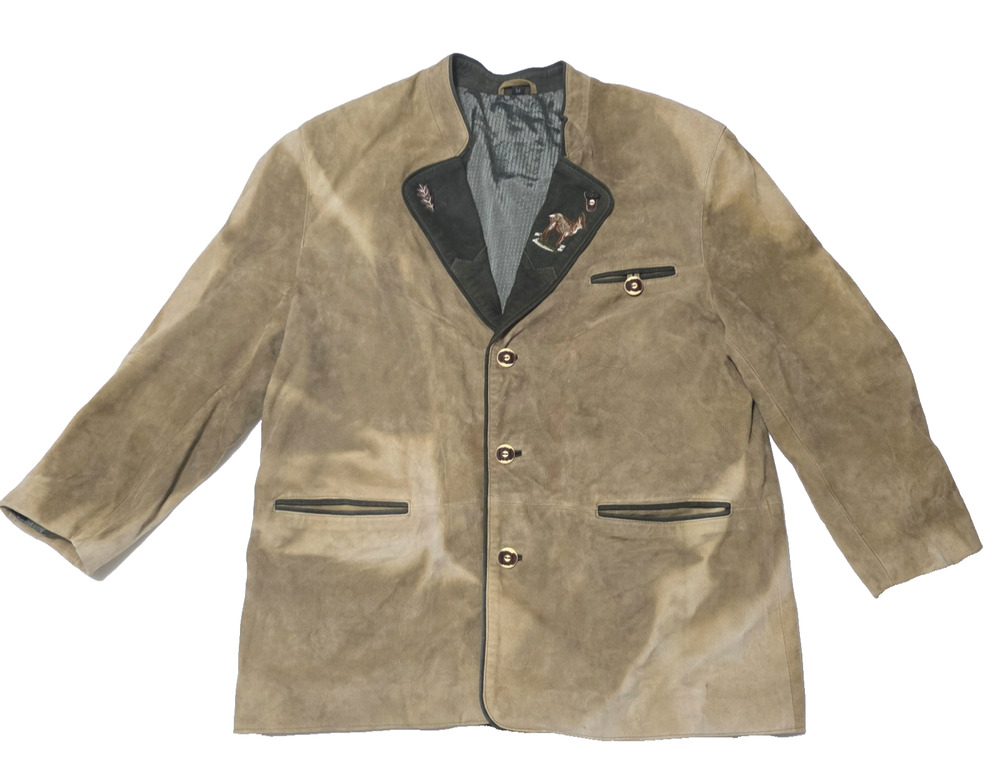 Vintage Lekra Country Life Men's Bavarian Trachten Suede Leather Jacket / Blazer